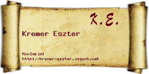 Kremer Eszter névjegykártya